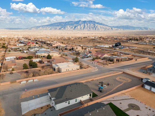 bird's eye view with a mountain view