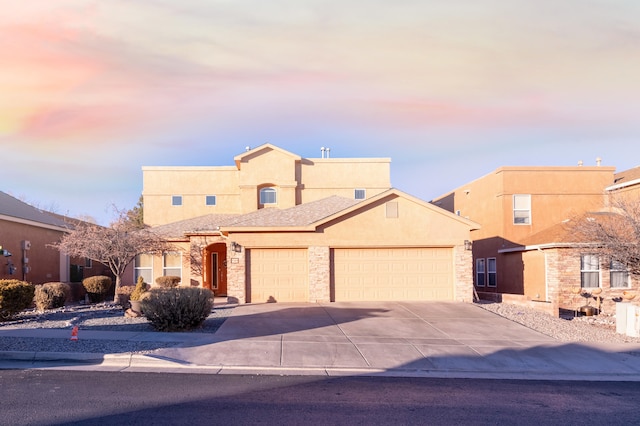 view of front facade with a garage