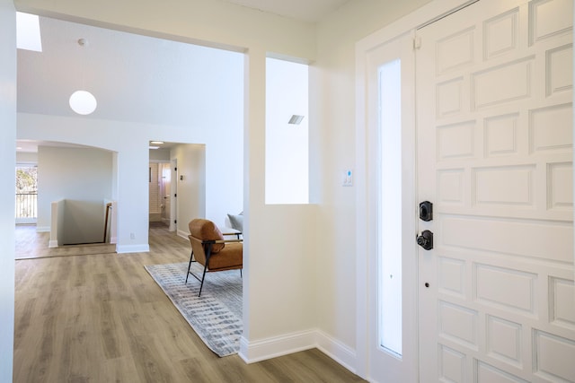 foyer entrance featuring light hardwood / wood-style floors