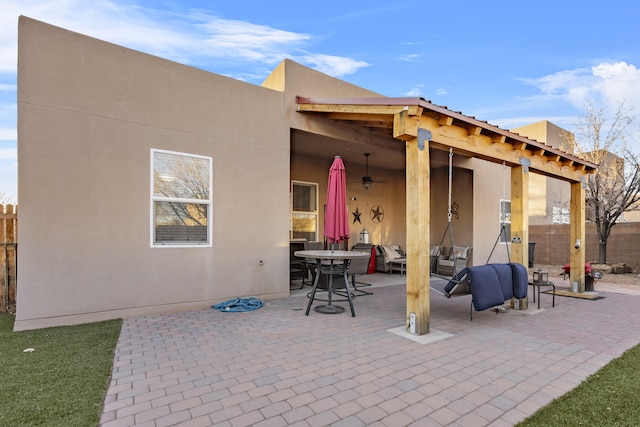 back of house with a patio area