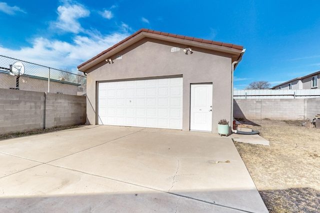 view of garage