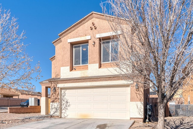 view of front property with a garage