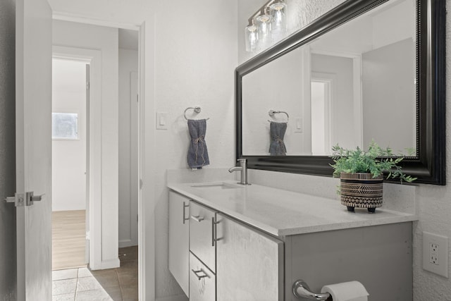 bathroom featuring vanity and tile patterned floors