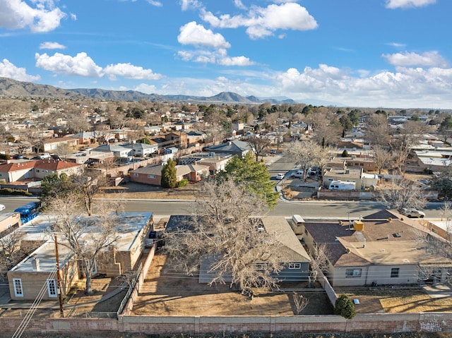 bird's eye view with a mountain view