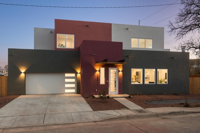 view of front of house with a garage