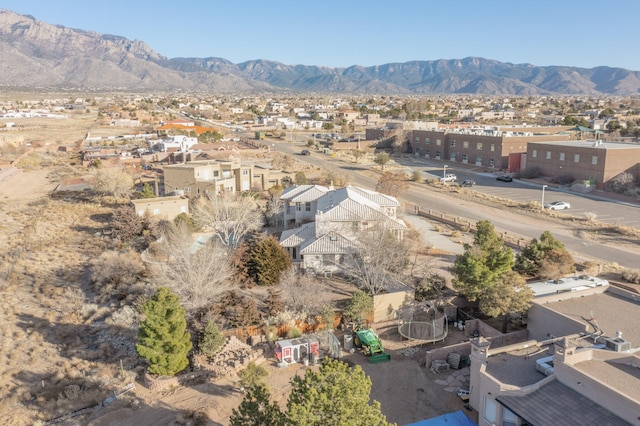 drone / aerial view with a mountain view