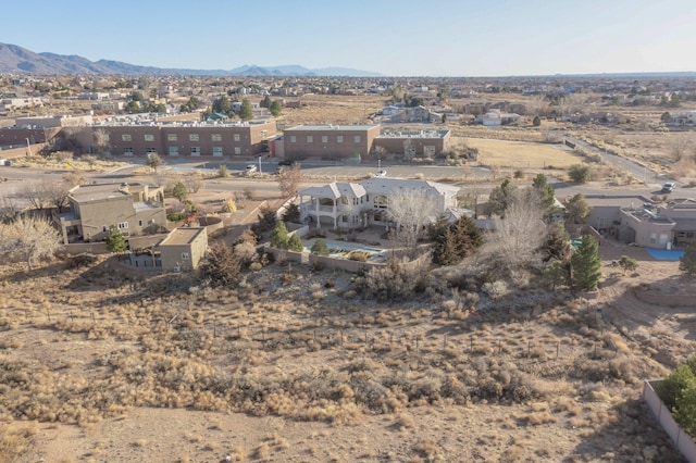 drone / aerial view with a mountain view