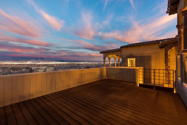 view of deck at dusk