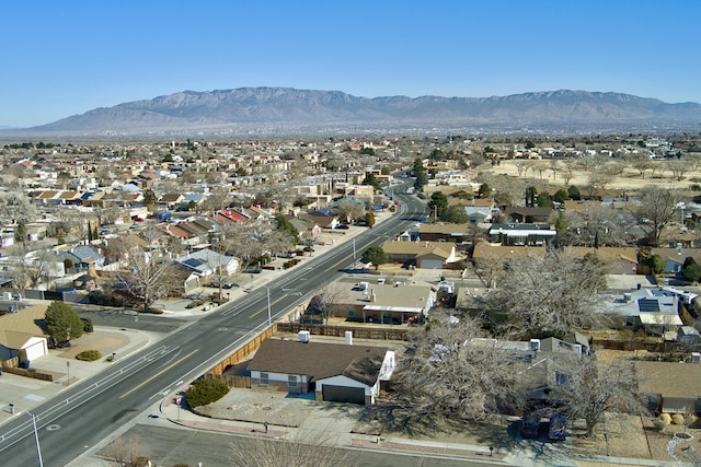 aerial view with a mountain view