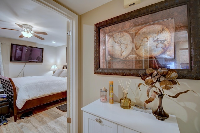 bedroom with light wood-type flooring