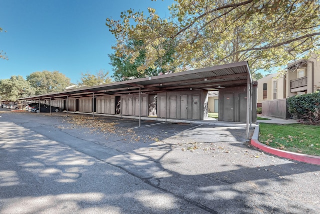 view of car parking with a carport