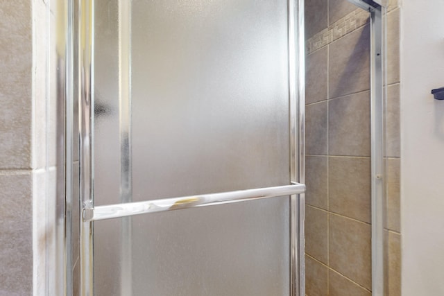 bathroom with a stall shower