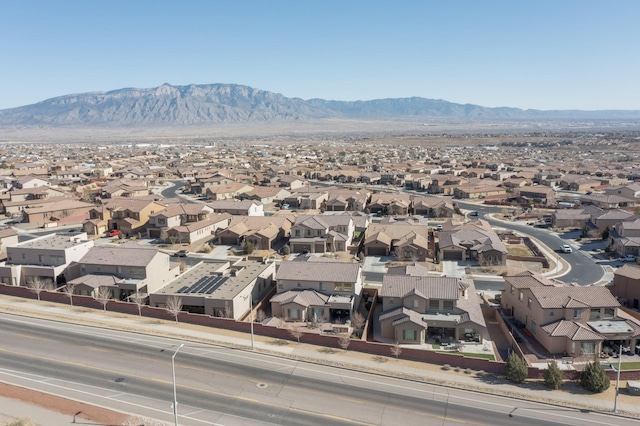 drone / aerial view with a mountain view