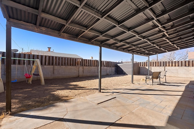 view of patio with a fenced backyard