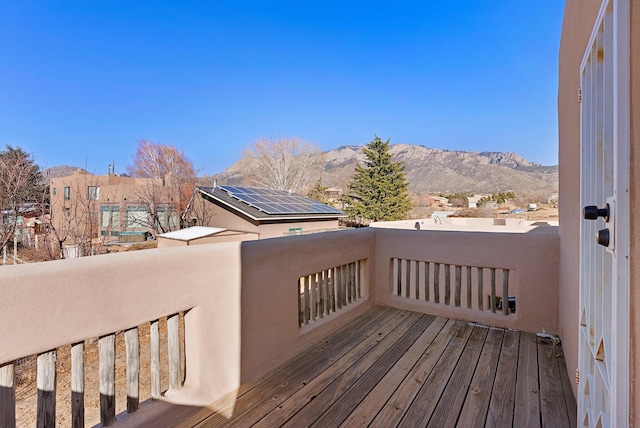 deck featuring a mountain view