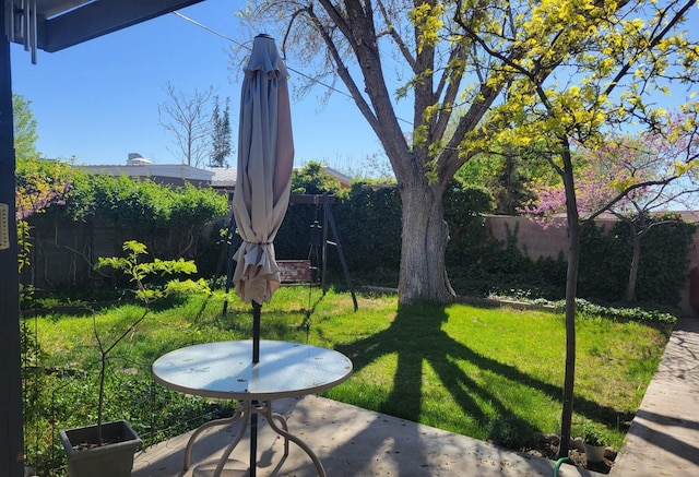 view of yard with a patio area