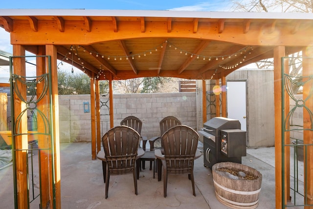 view of patio featuring grilling area