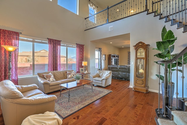 living room featuring hardwood / wood-style flooring