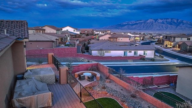 exterior space with a mountain view