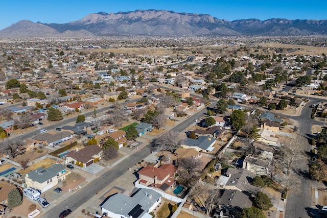 drone / aerial view with a mountain view