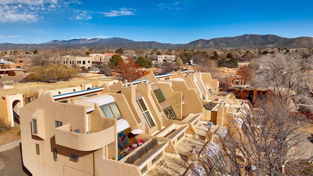 aerial view with a mountain view