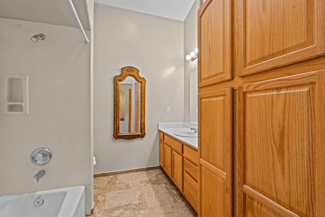 bathroom featuring vanity and bathtub / shower combination