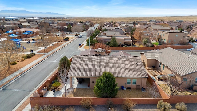 bird's eye view featuring a mountain view