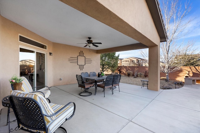 view of patio with ceiling fan