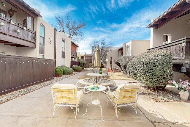 view of community with a patio area