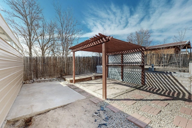 view of patio / terrace featuring a pergola