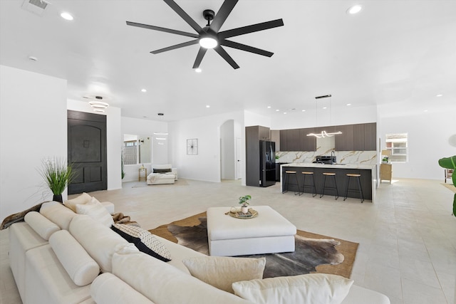 1145 15th St SE, Rio Rancho, NM 87124 - living room with ceiling fan