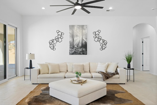 1145 15th St SE, Rio Rancho, NM 87124 - living room with ceiling fan