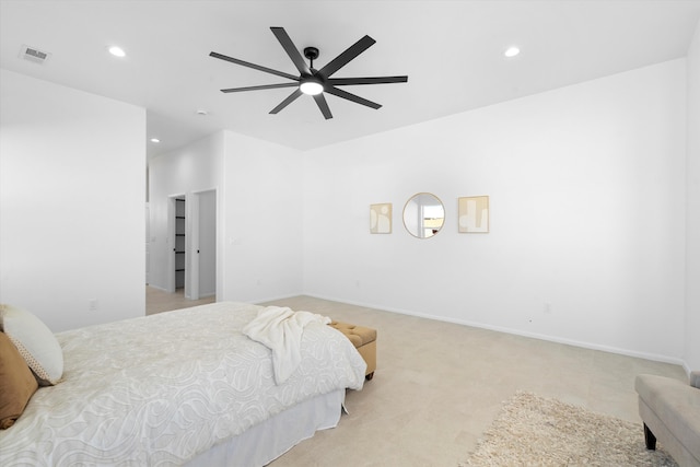 1145 15th St SE, Rio Rancho, NM 87124 - bedroom with light colored carpet and ceiling fan