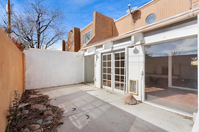 view of patio / terrace featuring french doors