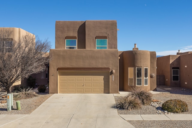 adobe home with a garage