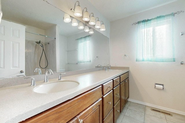 bathroom featuring vanity and tile patterned floors