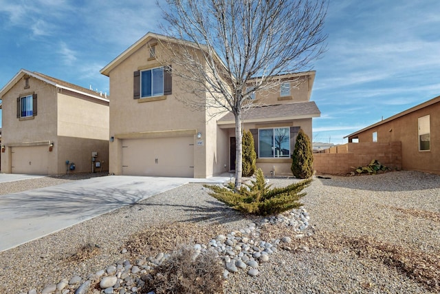 view of front of home with a garage