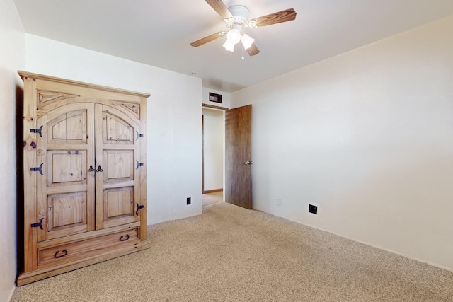 bedroom with carpet floors and ceiling fan