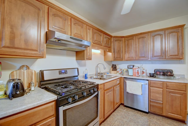 kitchen featuring appliances with stainless steel finishes and sink