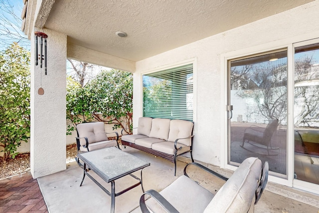 view of patio with an outdoor hangout area