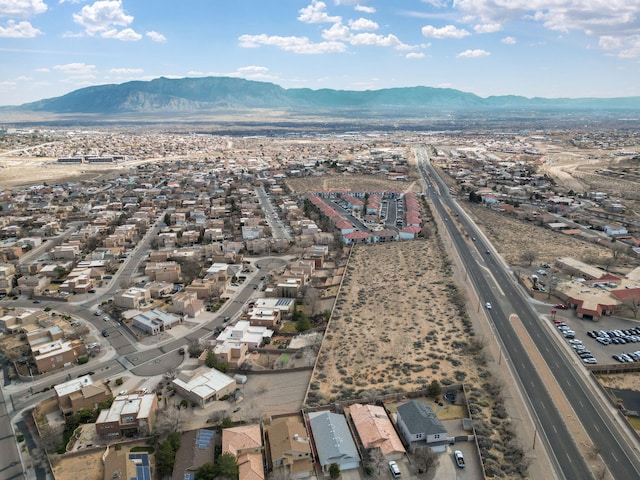 drone / aerial view with a mountain view