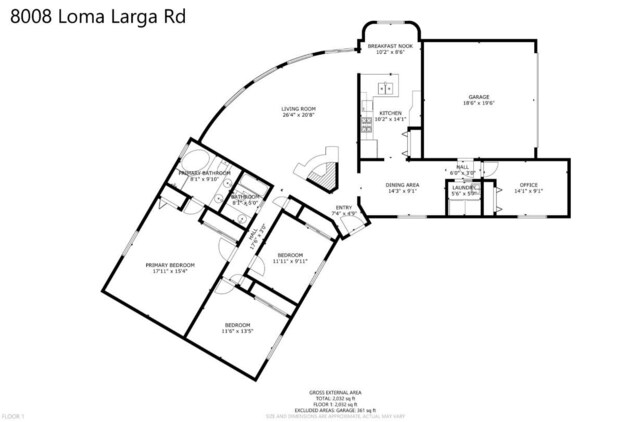 8008 Loma Larga Rd, Corrales, NM 87048 - floor plan / room layout