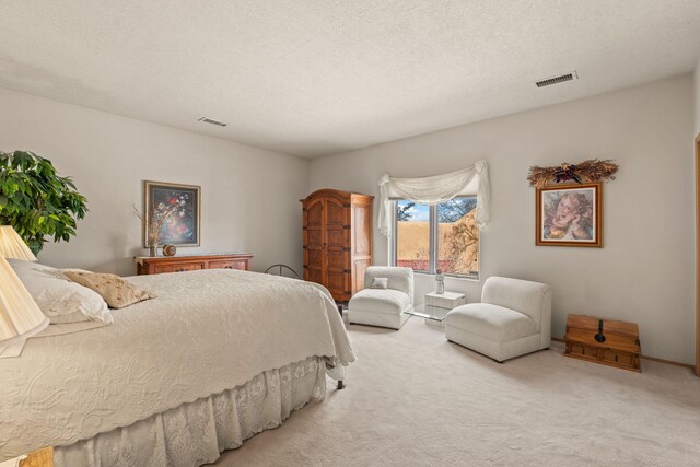 8008 Loma Larga Rd, Corrales, NM 87048 - bedroom with light carpet and a textured ceiling