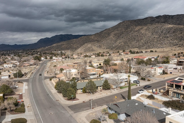 property view of mountains with a residential view