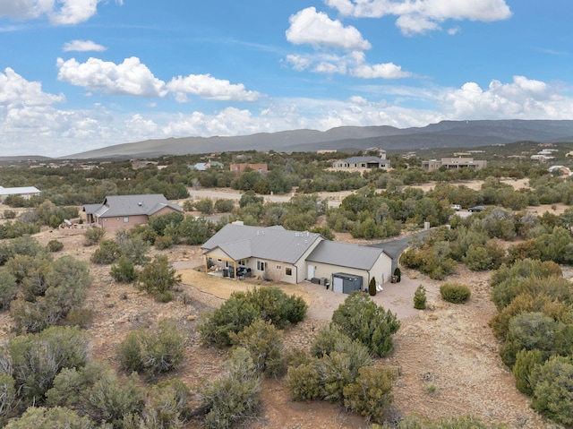 aerial view with a mountain view