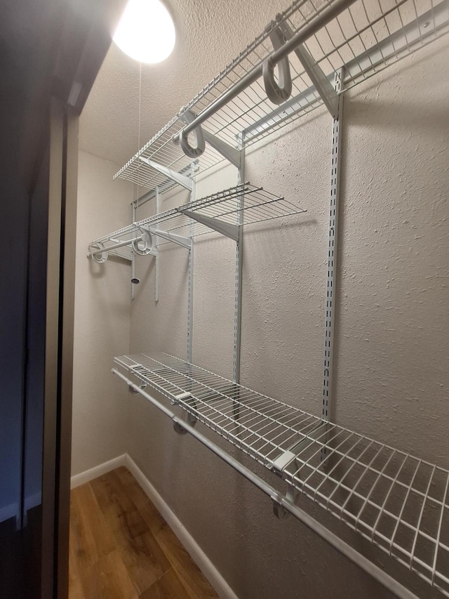 spacious closet with wood-type flooring