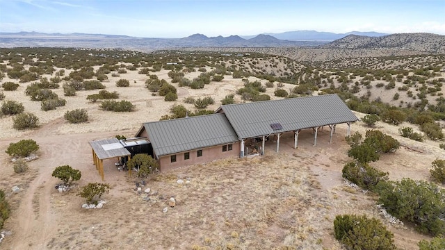 drone / aerial view with a mountain view