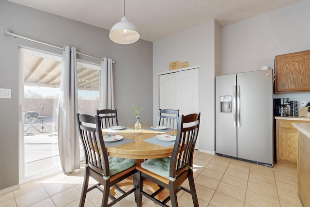 view of tiled dining room