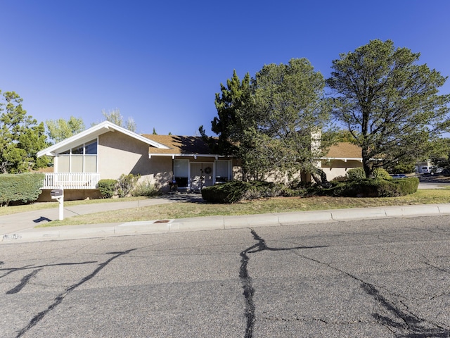 view of single story home