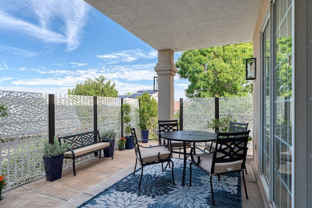 balcony with a patio